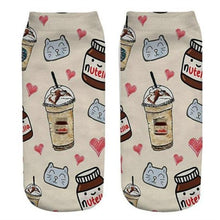 Load image into Gallery viewer, Women Funny Cute 3D Print Foods White Nutella Character Socks Unisex Happy Breathable Cotton Cartoon Donuts Biscuit Dessert Gift Socks For Men And Women
