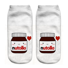 Load image into Gallery viewer, Women Funny Cute 3D Print Foods White Nutella Character Socks Unisex Happy Breathable Cotton Cartoon Donuts Biscuit Dessert Gift Socks For Men And Women
