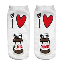 Load image into Gallery viewer, Women Funny Cute 3D Print Foods White Nutella Character Socks Unisex Happy Breathable Cotton Cartoon Donuts Biscuit Dessert Gift Socks For Men And Women
