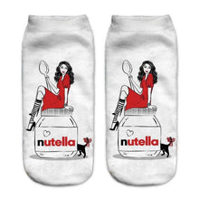Load image into Gallery viewer, Women Funny Cute 3D Print Foods White Nutella Character Socks Unisex Happy Breathable Cotton Cartoon Donuts Biscuit Dessert Gift Socks For Men And Women
