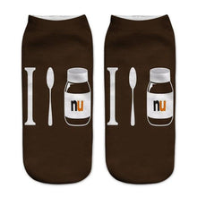 Load image into Gallery viewer, Women Funny Cute 3D Print Foods White Nutella Character Socks Unisex Happy Breathable Cotton Cartoon Donuts Biscuit Dessert Gift Socks For Men And Women
