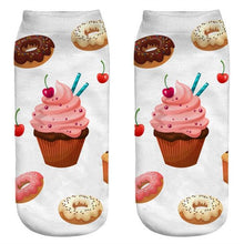 Load image into Gallery viewer, Women Funny Cute 3D Print Foods White Nutella Character Socks Unisex Happy Breathable Cotton Cartoon Donuts Biscuit Dessert Gift Socks For Men And Women
