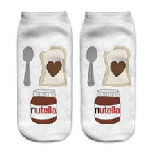 Load image into Gallery viewer, Women Funny Cute 3D Print Foods White Nutella Character Socks Unisex Happy Breathable Cotton Cartoon Donuts Biscuit Dessert Gift Socks For Men And Women
