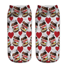 Load image into Gallery viewer, Women Funny Cute 3D Print Foods White Nutella Character Socks Unisex Happy Breathable Cotton Cartoon Donuts Biscuit Dessert Gift Socks For Men And Women

