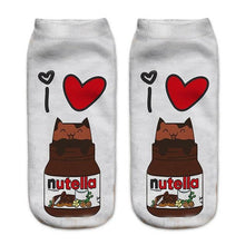 Load image into Gallery viewer, Women Funny Cute 3D Print Foods White Nutella Character Socks Unisex Happy Breathable Cotton Cartoon Donuts Biscuit Dessert Gift Socks For Men And Women

