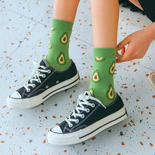 Load image into Gallery viewer, Women Funny Socks Spring Autumn Cartoon Socks Avocado Lemon Watermelon Peach Strawberry Banana Casual Socks Combed Out Of Cotton Soft Socks For Men And Women
