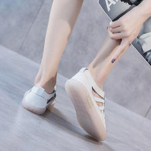 将图片加载到图库查看器，Women Genuine Leather Sneakers Summer White Lacing Flat Woman Casual mfortable Casual Everyday Walking Fashion Outdoor Sneakers
