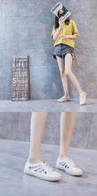 将图片加载到图库查看器，Women Genuine Leather Sneakers Summer White Lacing Flat Woman Casual mfortable Casual Everyday Walking Fashion Outdoor Sneakers
