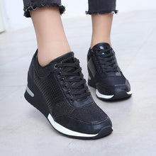 Load image into Gallery viewer, Women Height Increasing Walking Jogging Sneakers Gold Silver Sport Running Women's Lightweight Casual Everyday Walking Fashion High Heels Comfortable Sneakers
