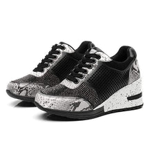 Load image into Gallery viewer, Women Height Increasing Walking Jogging Sneakers Gold Silver Sport Running Women's Lightweight Casual Everyday Walking Fashion High Heels Comfortable Sneakers
