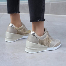 Load image into Gallery viewer, Women Height Increasing Walking Jogging Sneakers Gold Silver Sport Running Women's Lightweight Casual Everyday Walking Fashion High Heels Comfortable Sneakers
