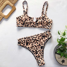 将图片加载到图库查看器，Women High Waist Bikini Swimsuit Swimwear Female Women Metal Ring Cross Bandage Bikini Set Swimsuit Two Piece Cutout Tie Back Bathing Suit Thong Bikini Set Bathing Suit Bather
