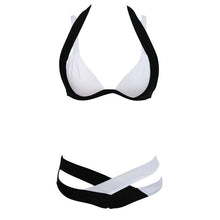 将图片加载到图库查看器，Women High Waist Bikini Swimsuit Swimwear Women's 2 Piece Swimsuits Scoop Neck High Waist Bikini Set Female Elegant Bikini Comfortable Swimming Set Large Size Bathing Suit

