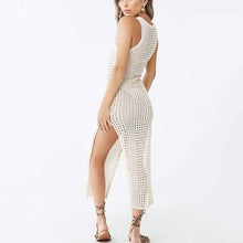 Load image into Gallery viewer, Women Hollow Out Sleeveless Bikini Swimsuit Side Split Long Beach Dresses
