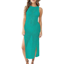 Load image into Gallery viewer, Women Hollow Out Sleeveless Bikini Swimsuit Side Split Long Beach Dresses

