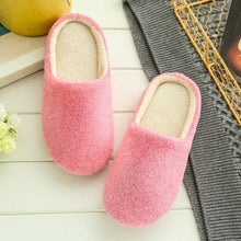 Load image into Gallery viewer, Women Indoor House Plush Soft Cute Cotton Slippers Shoes Non-slip Floor Home Slippers Slides For Bedroom Memory Foam Slippers Scuff Outdoor Indoor Warm Plush Bedroom Shoes With Fur Lining
