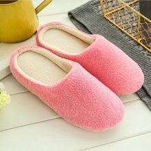 Load image into Gallery viewer, Women Indoor House Plush Soft Cute Cotton Slippers Shoes Non-slip Floor Home Slippers Slides For Bedroom Memory Foam Slippers Scuff Outdoor Indoor Warm Plush Bedroom Shoes With Fur Lining
