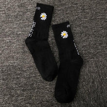 将图片加载到图库查看器，Women Korea Funny Socks Long Socks Black Cool Socks Harajuku GD Hip Hop Cotton Skateboard Socks Men New Trend Daisy Socks Men
