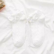 将图片加载到图库查看器，Women Lace Mesh Black White Cotton Socks Japanese Maiden Lovely Short Socks Frilly Ruffle Princess Socks For Women
