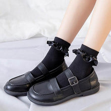 将图片加载到图库查看器，Women Lace Mesh Black White Cotton Socks Japanese Maiden Lovely Short Socks Frilly Ruffle Princess Socks For Women
