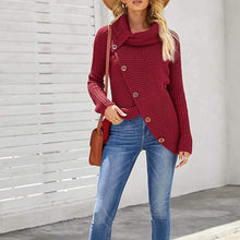Load image into Gallery viewer, Women Long Sleeve Asymmetric Wrap Pullover Sweater Jumper Tops
