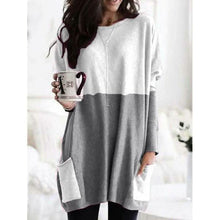 Load image into Gallery viewer, Women Long Sleeve Casual Pocket T-Shirt Loose Plus Size Top Blouse
