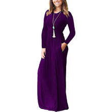 Load image into Gallery viewer, Women Long Sleeve Loose Plain Maxi Dresses Casual Long Dresses with Pockets

