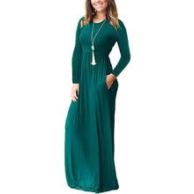 Load image into Gallery viewer, Women Long Sleeve Loose Plain Maxi Dresses Casual Long Dresses with Pockets
