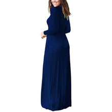 Load image into Gallery viewer, Women Long Sleeve Loose Plain Maxi Dresses Casual Long Dresses with Pockets
