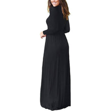 Load image into Gallery viewer, Women Long Sleeve Loose Plain Maxi Dresses Casual Long Dresses with Pockets
