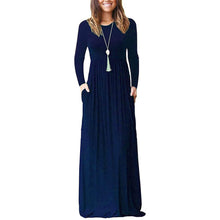 Load image into Gallery viewer, Women Long Sleeve Loose Plain Maxi Dresses Casual Long Dresses with Pockets
