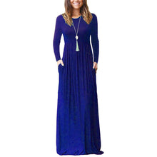 Load image into Gallery viewer, Women Long Sleeve Loose Plain Maxi Dresses Casual Long Dresses with Pockets
