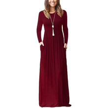 Load image into Gallery viewer, Women Long Sleeve Loose Plain Maxi Dresses Casual Long Dresses with Pockets
