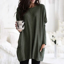 将图片加载到图库查看器，Women Long Sleeve Top Casual Pocket T-Shirt
