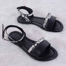 将图片加载到图库查看器，Women Luxury Party Sandals Fashion Summer Casual Black Business Sandals Buckle Straps Beach Shoes Retro Fashion Summer Women Shoes Print Casual Sandals
