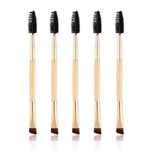 将图片加载到图库查看器，Women Makeup Brush 5Pcs Professional Black Eyebrow Inclined Flat Angled Brush Makeup Tool Wooden Pole Eyeliner Eyeshadow Women Cosmetic
