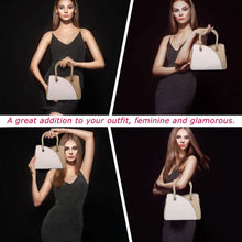 Load image into Gallery viewer, Women Medium Sized Leather Satchel Crossbody Bag with Stylish Stitching Detachable Strap
