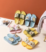 将图片加载到图库查看器，Women Men Summer Slippers Casual Sandals Beach Slides Fruits Avocado Flip Flops Non-Slip Soft Sole Bathroom Shoes Open Toe Soft Slippers Non-Slip Soft Shower Spa Bath Pool Gym House Sandals
