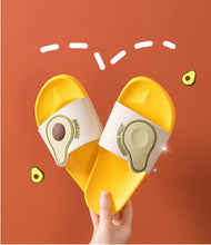 将图片加载到图库查看器，Women Men Summer Slippers Casual Sandals Beach Slides Fruits Avocado Flip Flops Non-Slip Soft Sole Bathroom Shoes Open Toe Soft Slippers Non-Slip Soft Shower Spa Bath Pool Gym House Sandals
