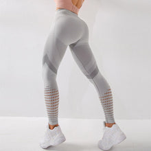 将图片加载到图库查看器，Women Mesh Leggings High Waist Seamless Fitness Leggings Fashion Female Gym Workout Leggings Seamless Gym Running Stylish Tight Athletic Leggings Soft Active Legging For Women
