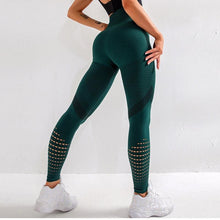 将图片加载到图库查看器，Women Mesh Leggings High Waist Seamless Fitness Leggings Fashion Female Gym Workout Leggings Seamless Gym Running Stylish Tight Athletic Leggings Soft Active Legging For Women
