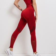 将图片加载到图库查看器，Women Mesh Leggings High Waist Seamless Fitness Leggings Fashion Female Gym Workout Leggings Seamless Gym Running Stylish Tight Athletic Leggings Soft Active Legging For Women
