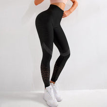 将图片加载到图库查看器，Women Mesh Leggings High Waist Seamless Fitness Leggings Fashion Female Gym Workout Leggings Seamless Gym Running Stylish Tight Athletic Leggings Soft Active Legging For Women
