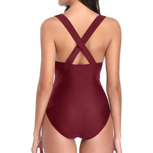 将图片加载到图库查看器，Women One Piece Plunge V Neck Monokini Sexy Hollow Out Swimsuit
