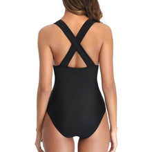 将图片加载到图库查看器，Women One Piece Plunge V Neck Monokini Sexy Hollow Out Swimsuit
