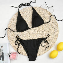 Load image into Gallery viewer, Women One-Shoulder Bikini Swimsuit Women Push Up Swimwear Women's Bathing Suit Comfortable Bikini Ribbed Two Piece Swimsuit Bikini Set Summer Bathing Suit Beach Wear Swimming Suit
