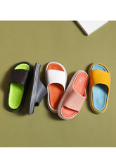 将图片加载到图库查看器，Women Outside Slippers Summer Runway Shoes EVA Soft Thick Sole Non-slip Outdoor Women Slides Pool Beach Open Toe Soft Slippers Thick Lightweight Non-Slip Shower Bath Cloud Slides Pool Gym House Sandals
