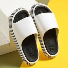 将图片加载到图库查看器，Women Outside Slippers Summer Runway Shoes EVA Soft Thick Sole Non-slip Outdoor Women Slides Pool Beach Open Toe Soft Slippers Thick Lightweight Non-Slip Shower Bath Cloud Slides Pool Gym House Sandals
