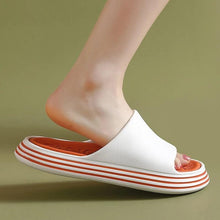 将图片加载到图库查看器，Women Outside Slippers Summer Runway Shoes EVA Soft Thick Sole Non-slip Outdoor Women Slides Pool Beach Open Toe Soft Slippers Thick Lightweight Non-Slip Shower Bath Cloud Slides Pool Gym House Sandals
