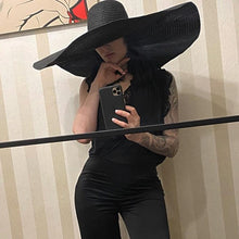 Load image into Gallery viewer, Women Oversized Foldable Summer Large Wide Hat Beach Straw Hat Cute Sun Cap Retro Foldable Handmade Big Hats Ladies UV Protection Hat Vintage Summer Sun Beach Hats
